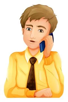 A businessman using a cellular phone Stock Illustration