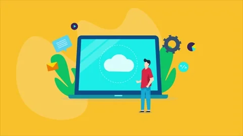 Businessman using cloud computing service. Video stock 161096365