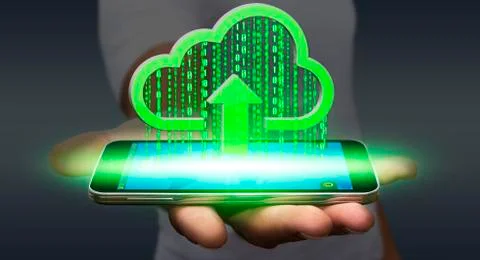 Businessman using the Cloud Stock-Illustration