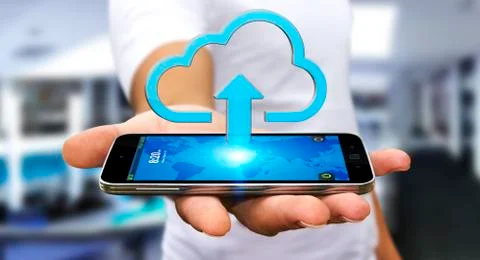 Businessman using the Cloud Illustrazione stock