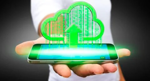 Businessman using the Cloud Stock Photos