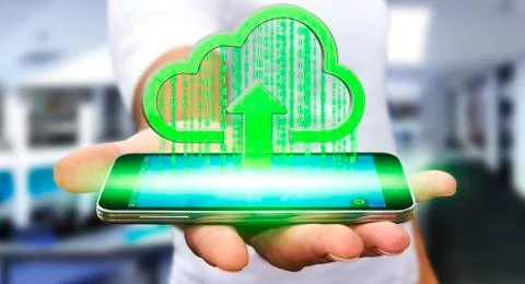 Businessman using the Cloud Stock Photos