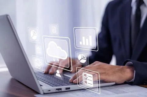 Businessman using computer, Cloud Computer technology and storage online fo.. 写真素材