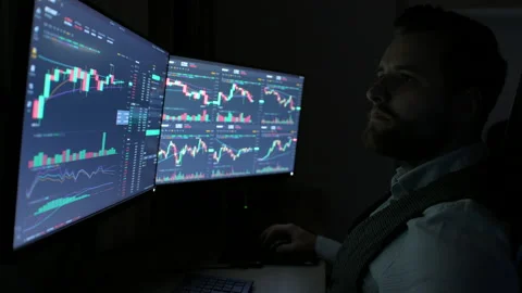Businessman Using Computer Data Analysis Growth Trading Crypto Currency Stock Footage 164485290