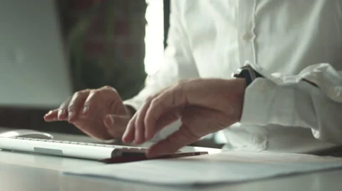 Businessman using computer at office. Stock Footage 64099920