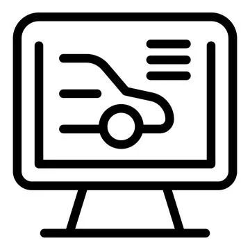 Businessman is using a computer to present a new electric car model Stock Illustration