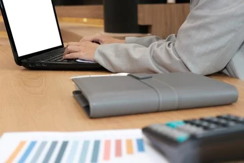 Businessman using computer. startup man working with laptop Stock Photos