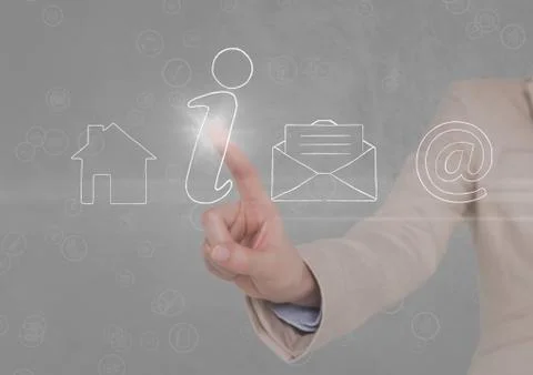 Businessman using contact icon interface Stock Photos