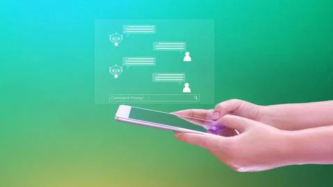 Businessman using for digital chatbot, robot application, conversation assi.. 스톡 사진
