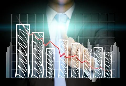 Businessman using digital graph Stock Illustration