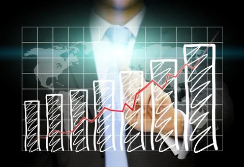 Businessman using digital graph Stock Illustration