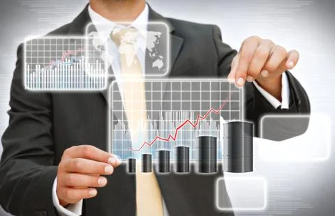 Businessman using digital graph 스톡 일러스트