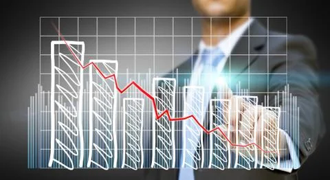 Businessman using digital graph Stock Illustration