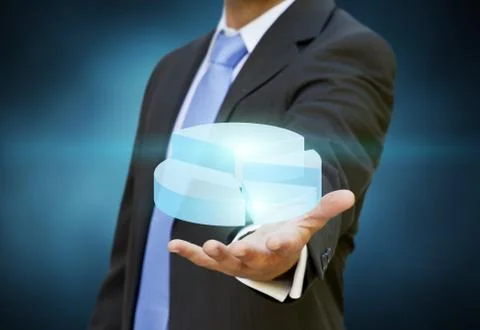 Businessman using digital graph Stock Illustration