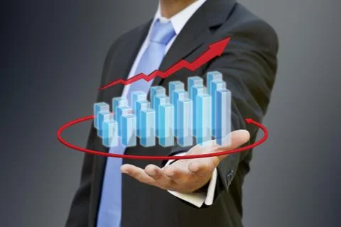 Businessman using digital graph Stock Illustration