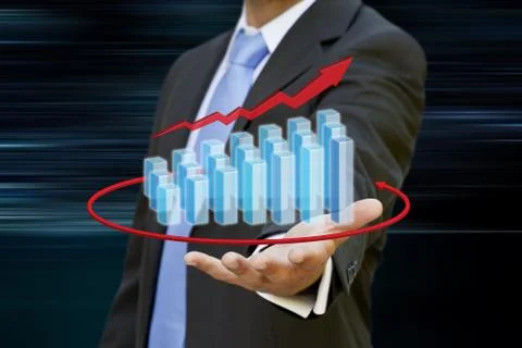 Businessman using digital graph Stock Illustration