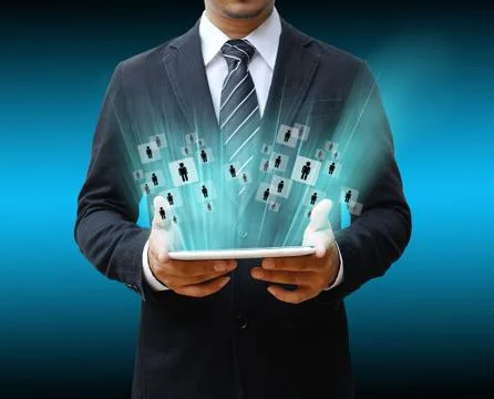 Businessman using digital table Illustrazione stock