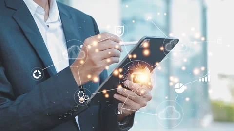 Businessman using digital tablet with ai artificial intelligence app Stock Footage 325309100