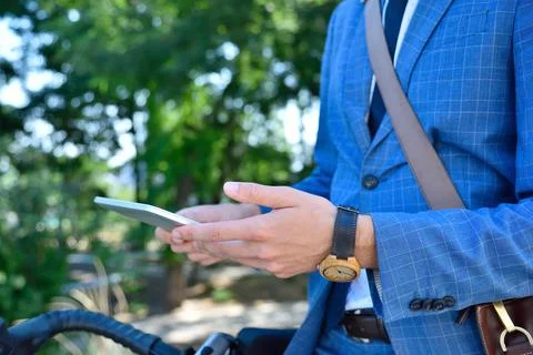 Businessman using digital tablet computer Foto stock