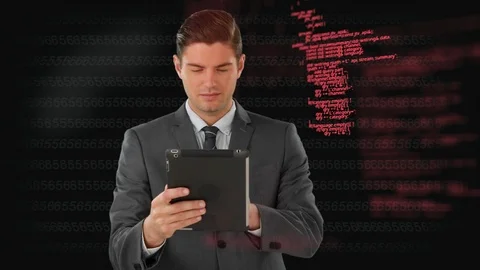 Businessman using a digital tablet Video stock 107719266