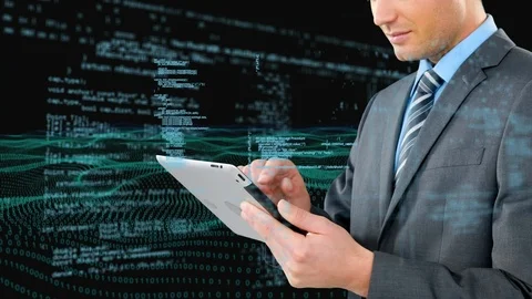 Businessman using a digital tablet Video stock 107774787