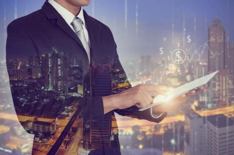 Businessman using digital tablet. Stock Photos