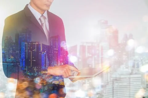 Businessman using digital tablet. Foto stock