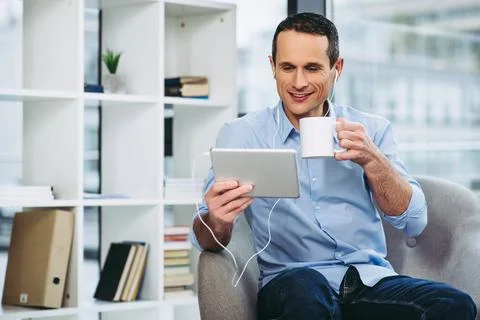 Businessman using digital tablet Stock Photos