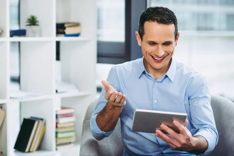 Businessman using digital tablet Stock Photos