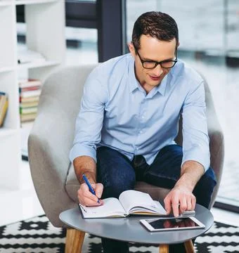 Businessman using digital tablet Stock Photos