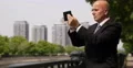 Businessman Using Digital Tablet Reading Emails Multitasking Busy Man Use Finger 4k or 4k+ Resolution