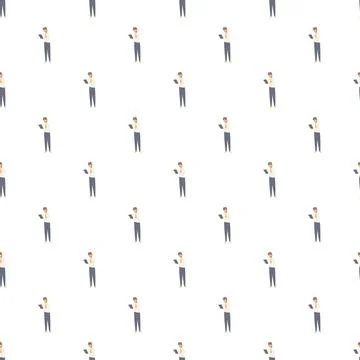 Businessman using a digital tablet standing in a repeating pattern Stock Illustration