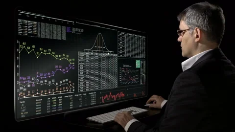 Businessman Using Futuristic Computer Screen  Stock-Footage 210490313
