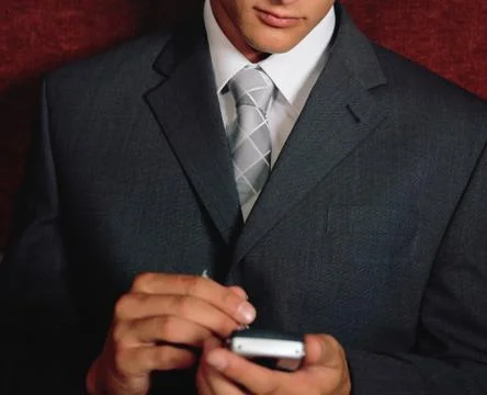 Businessman using a handheld computer Stock Photos