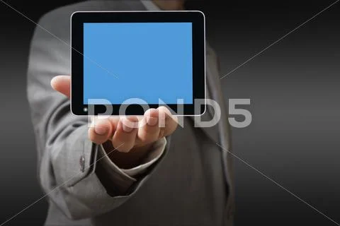 Businessman using his digital tablet Stock Illustration