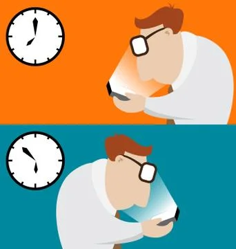 Businessman using his mobile Stock Illustration