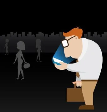 Businessman using his mobile Stock Illustration