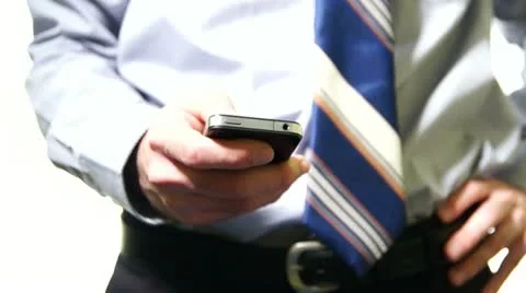 Businessman Using His Smartphone To Work Stock Footage