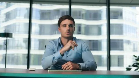 Businessman using holographic interface application for analysing data close up. Stock Photos