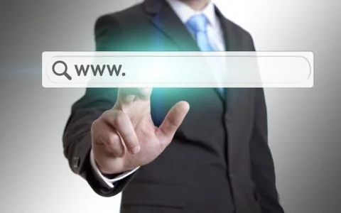 Businessman using internet Illustrazione stock