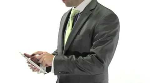 Businessman Using an iPad Stock Footage 11523837