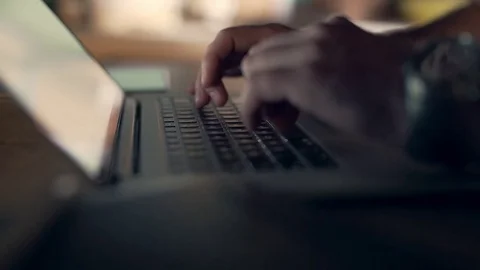 Businessman using laptop - Close up Stock Footage 74416801