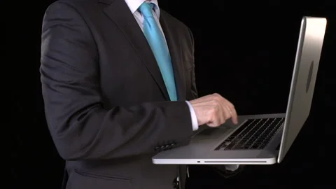 Businessman using laptop Stock Footage 210162032
