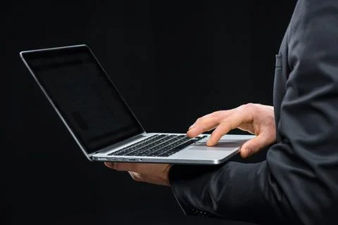 Businessman using laptop Stock Photos