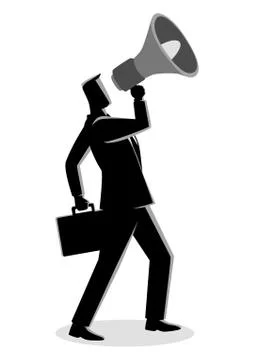 Businessman using a megaphone Stock Illustration