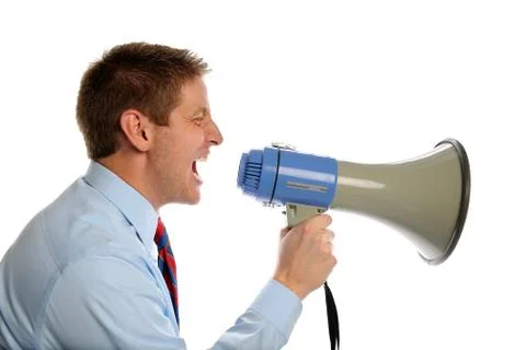 Businessman Using Megaphone Stock Photos