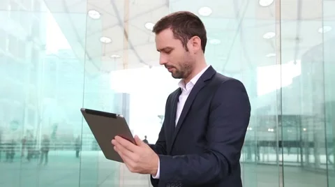 Businessman using a mobile phone Stock Footage 59825296