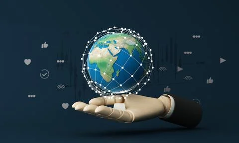 Businessman using mobile smart phone. Business global internet connection app Stock Illustration