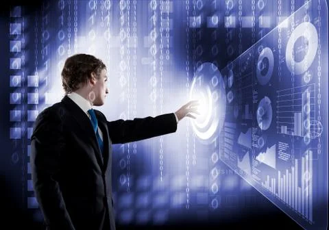 Businessman using modern technologies 库存照片