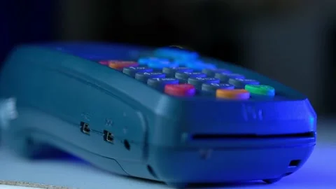 Businessman using NFC technology for paying in shop or cafe. Man phone payment. Stock Footage 148886386